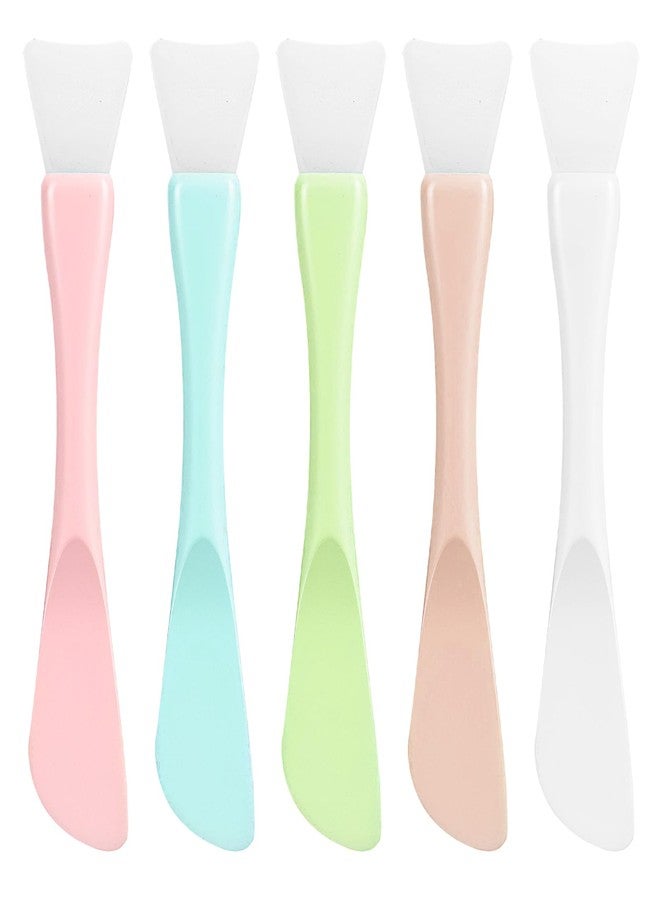 Guduling 5 Pcs Silicone Face Mask Applicator,Face Mask Spatula,Reusable Double-End Faces Masks Brush Washable Beauty Spatula Comestic Tools for Clay,Cream,Gel,and Mud Facial Masks,Soft Smoothing - Image 1